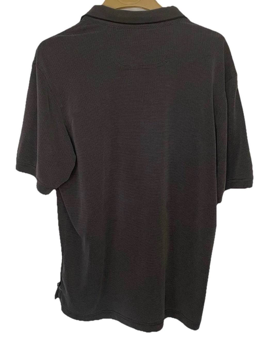 Tommy Bahama Short Sleeve Shirt-Men's Large-Dark Gray-Textured Modal Blend Polo - Picture 6 of 16